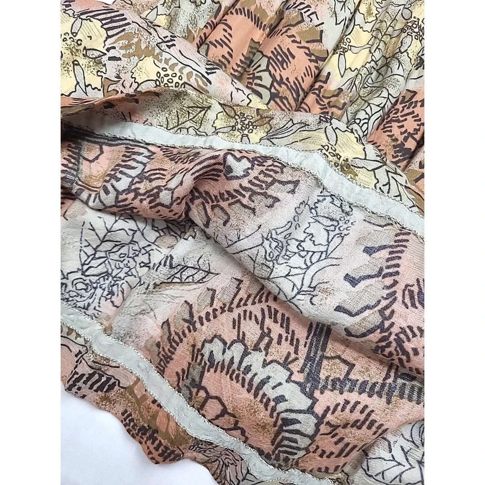 Vintage Womens Skirt Pleated Paisley‎ Print JG Hook Sz 12 Flowy Rayon Wool Blend